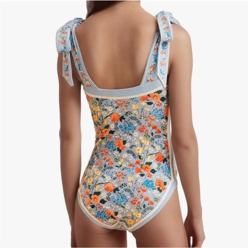 Skays ‘Visual Swim’ Reversible Floral Tie-Strap One-Piece - Picture 4 of 13